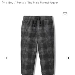 Janie and Jack Charcoal Plaid Flannel Joggers